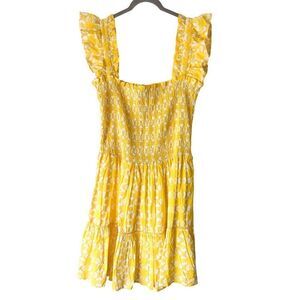 Anthropologie Yellow Floral Mini Dress